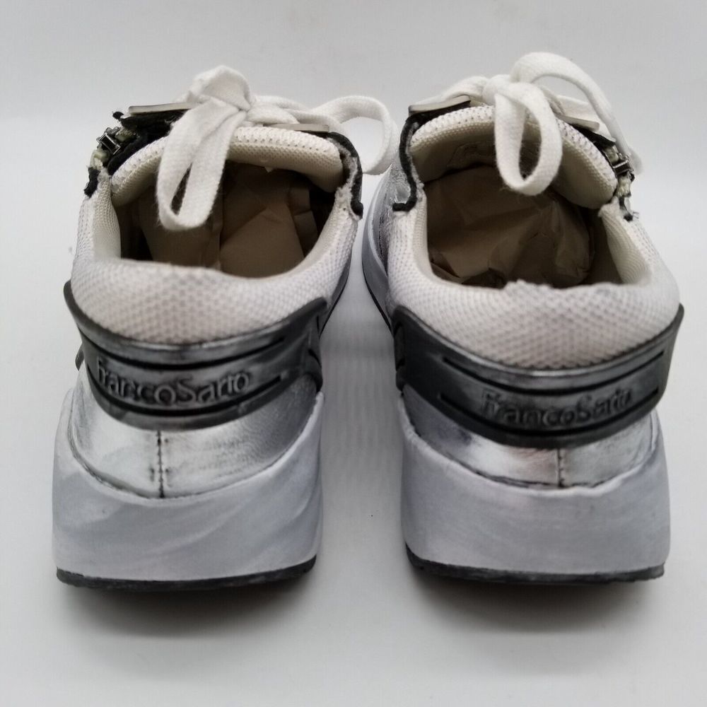 Franco Sarto Women Silver Imperial Distressed Sneakers 6.5 - Picture 5 of 8